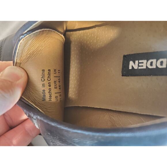 Steve Madden Mens Sz 8M Shoes Black Leather Brogue Medallion Toe Wingtip Oxfords - Picture 14 of 14